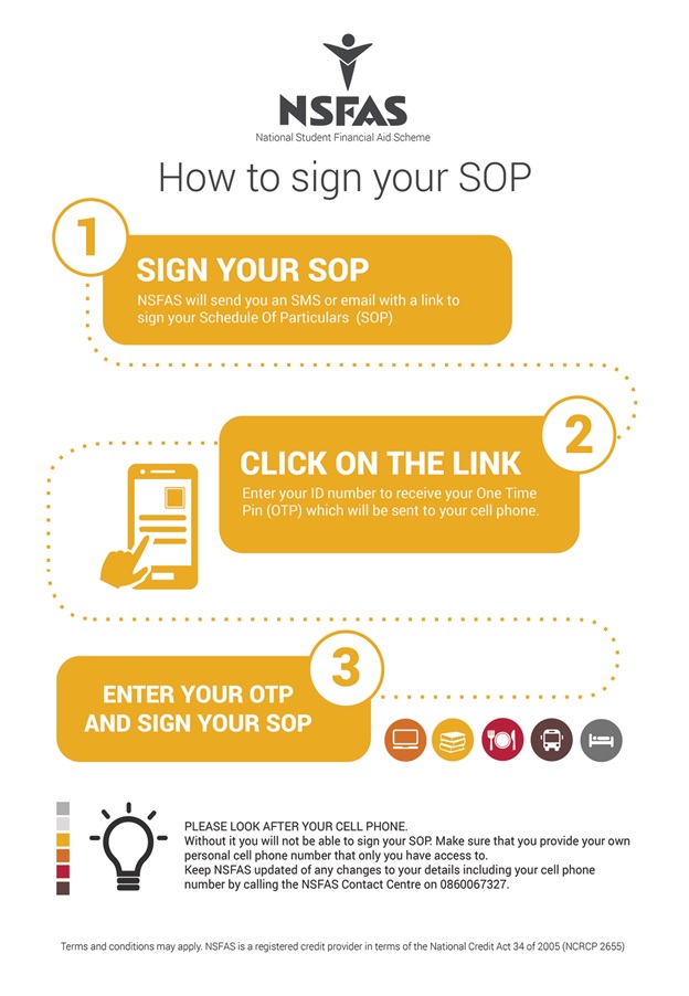 how to sign your NSFAS SOP