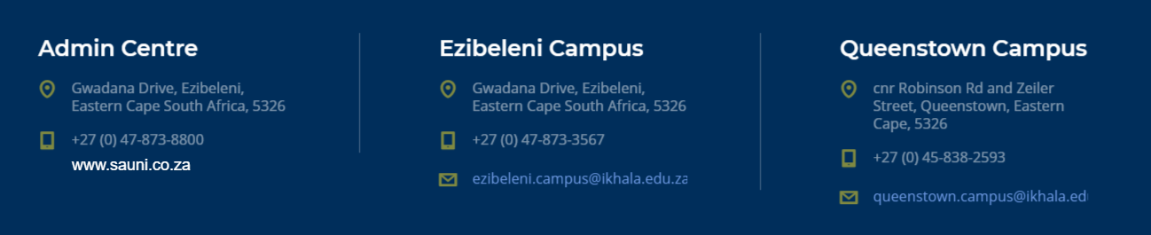 Ikhala TVET College Contact Page